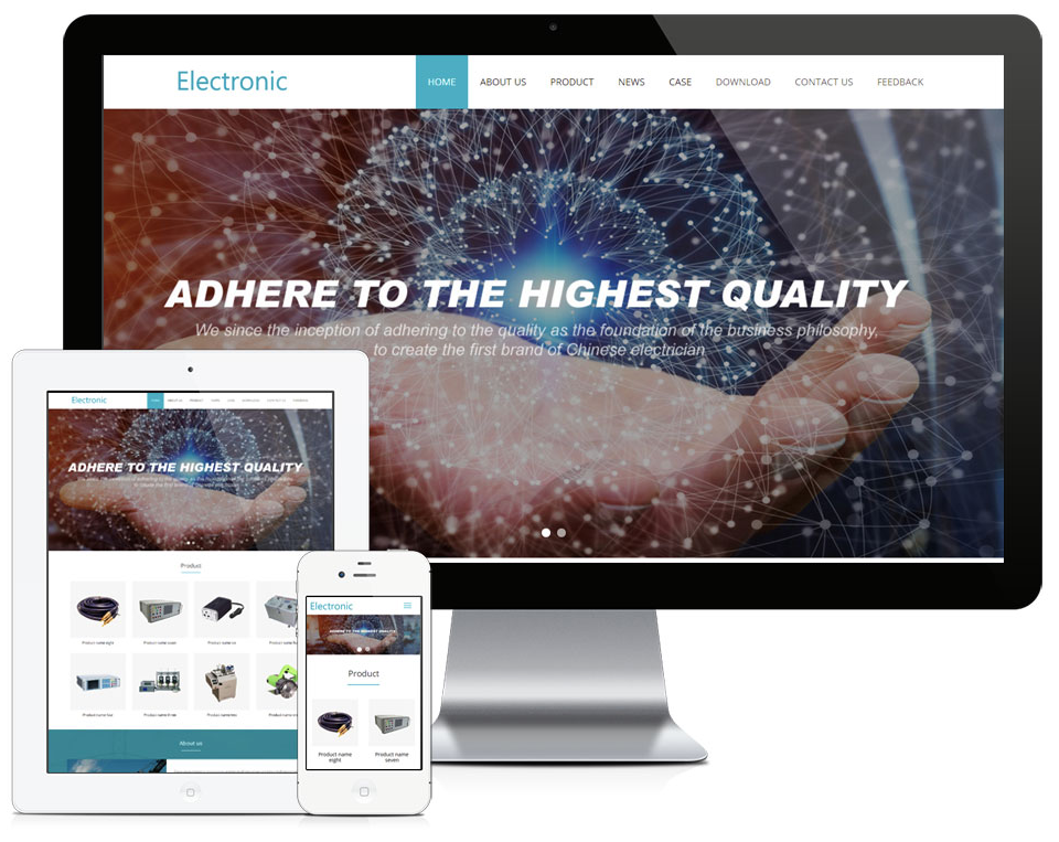 电子元件外贸响应式英文网站模板