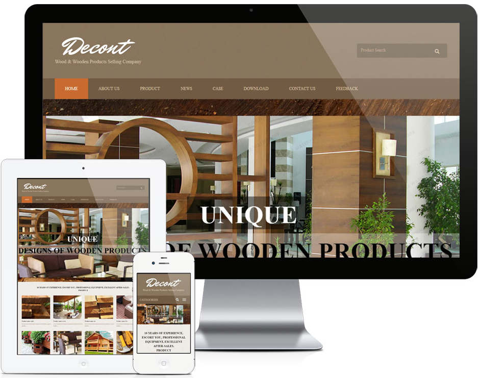 家装家具外贸响应式英文网站模板